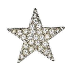 Vintage Sterling and Rhinestone Petite Star Brooch